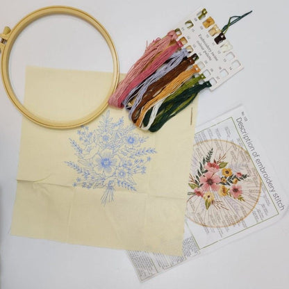 Flowers Pattern Embroidery Set- 133
