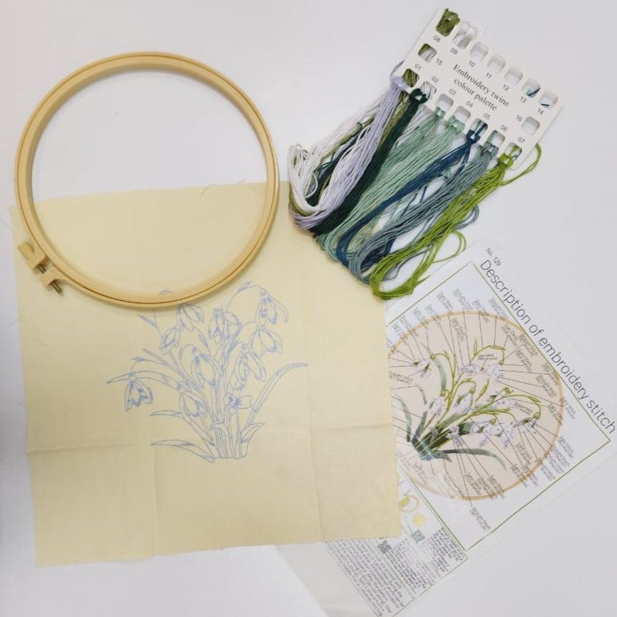 Flowers Pattern Embroidery Set- 129
