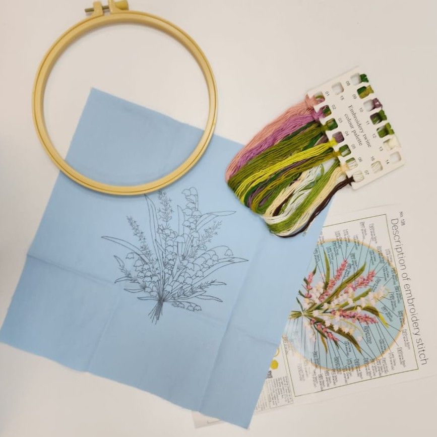 Flowers Pattern Embroidery Set- 128