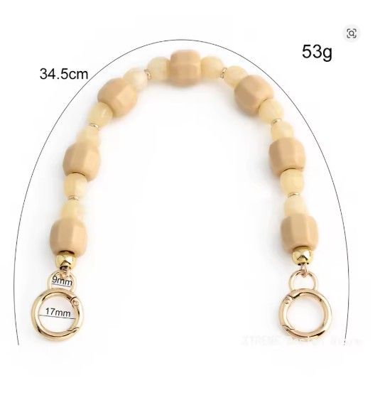 Stone Square Acrylic Chain light beige -35 cm