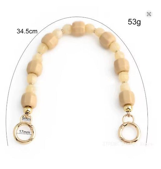 Stone Square Acrylic Chain light beige -35 cm