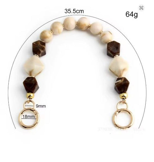 Stone Shape Acrylic Chain Beige & Brown-35 cm