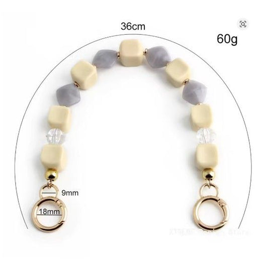 Stone Square Acrylic Chain beige and square-35 cm