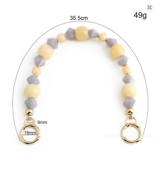 Stone Shape Acrylic Chain light grey and beige-35 cm