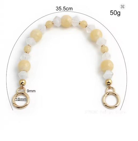 Stone Shape Acrylic Chain white and beige-35 cm