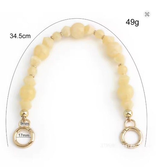 Stone Shape Acrylic Chain light beige -35 cm