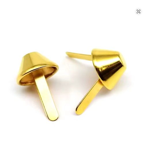 10 Piece Metal Two-legged Button Gold- 12 mm