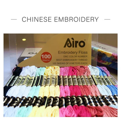 100 Pcs 50 Colors 8 Meters Embroidery Threads