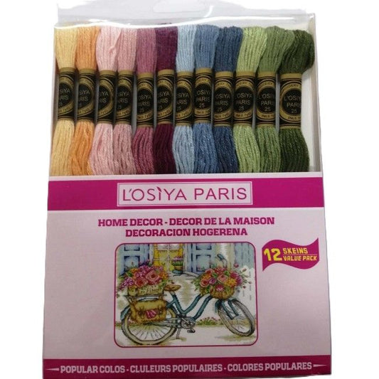Cross Stitch Thread Set 12 Piece Set (Pink Box)