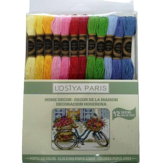 Cross Stitch Thread Set 12 Piece Set (Green Box)