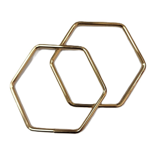 Gold Handle Hexagon pair - 10 CM