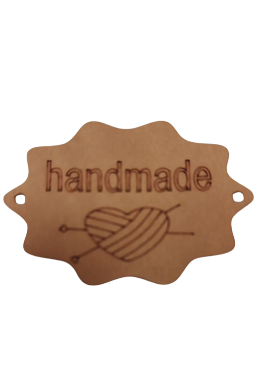 Leather tag handmade - Camel