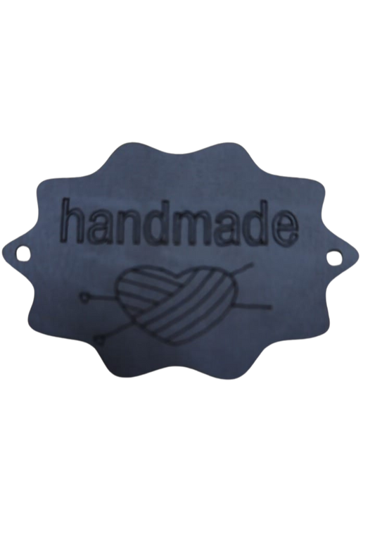 Leather tag handmade - Blue
