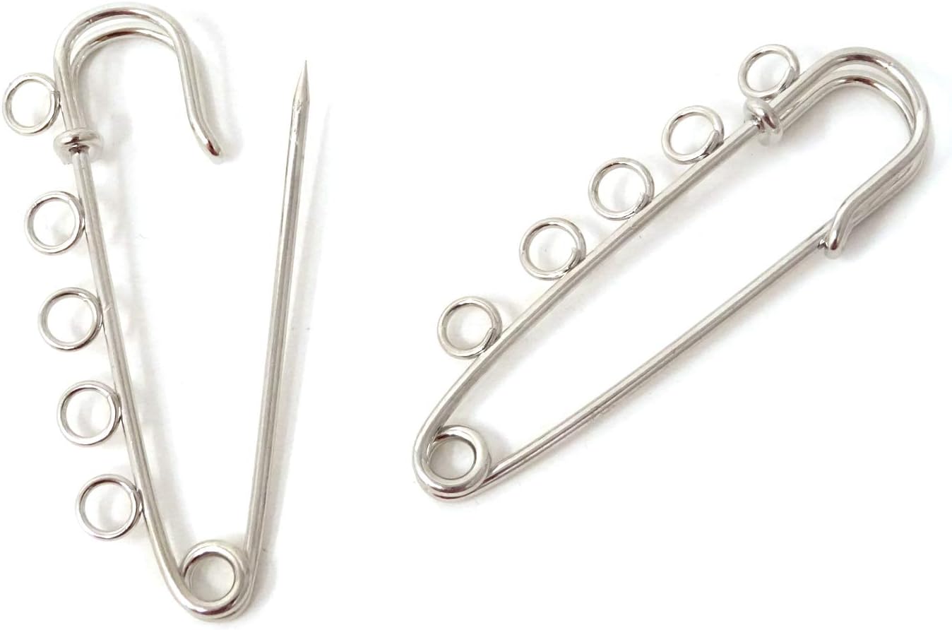 Gold Safety Pin w Loop - 8cm