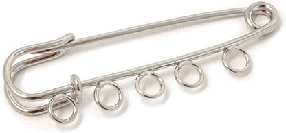 Silver Safety Pin w Loop - 8cm