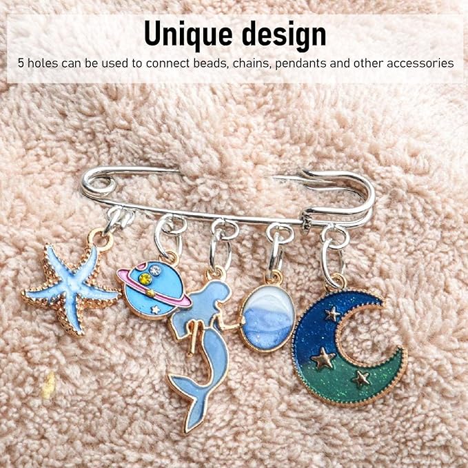 Gold Safety Pin w Loop - 8cm