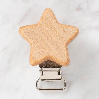 Star Shaped Wooden Pacifier Clip