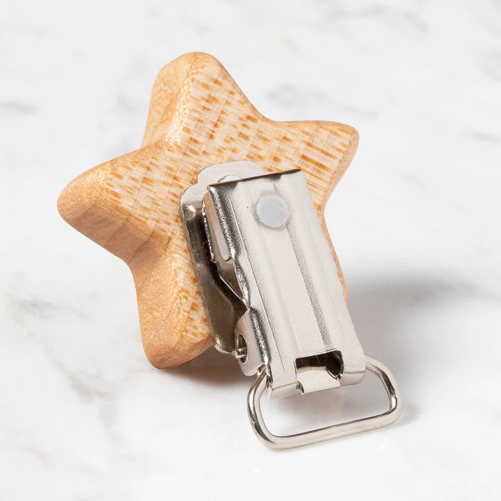 Star Shaped Wooden Pacifier Clip