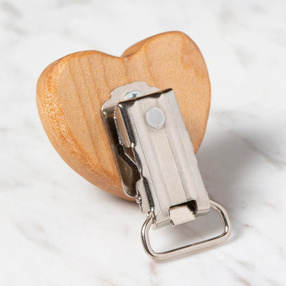 Heart Shaped Wooden Pacifier Clip