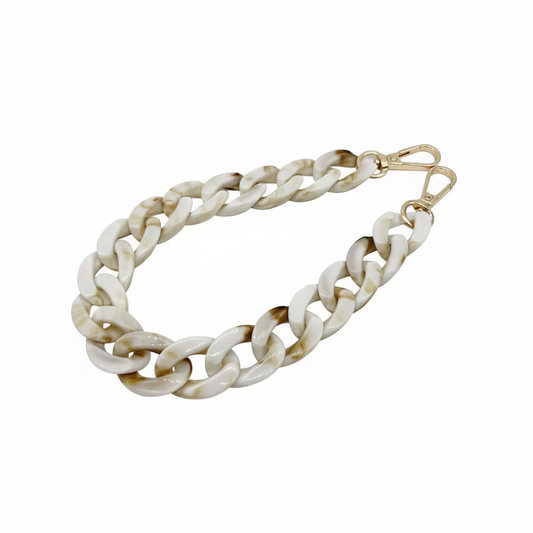 Acrylic Bag Chain- Beige & Cream - 37 cm - Sara Crochet