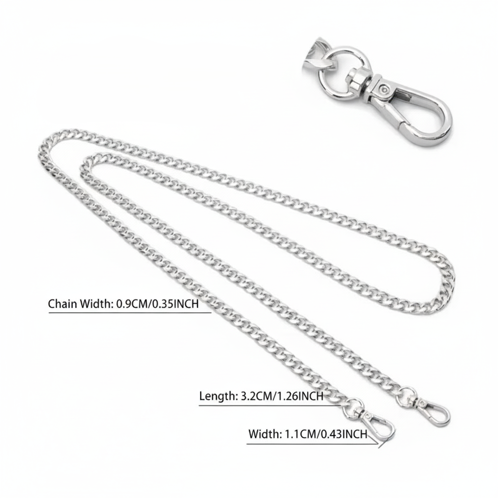 1 Piece Metal Bag Chain - Silver