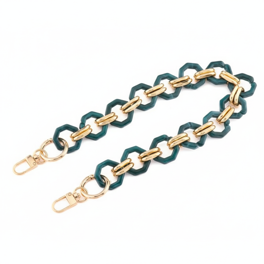 Vintage Octagon Acrylic Chain- Green - Sara Crochet
