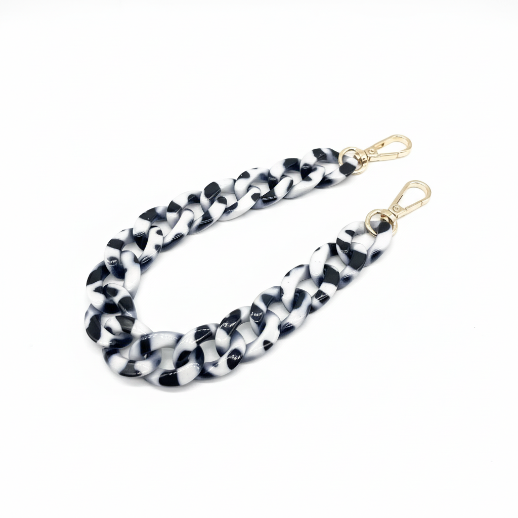 Acrylic Bag Chain- Navy Blue & White- 60 cm - Sara Crochet