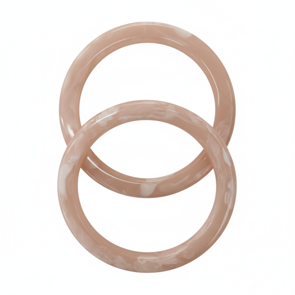 1 Pair Resin Circle Bags Handles- Pink