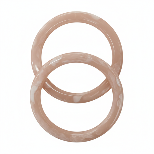 1 Pair Resin Circle Bags Handles- Pink