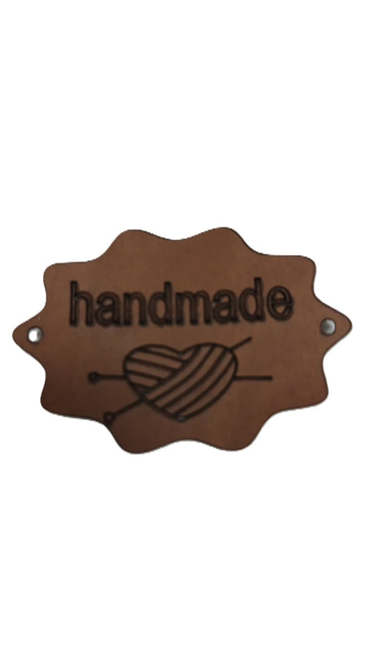 Leather tag handmade - Dark Brown