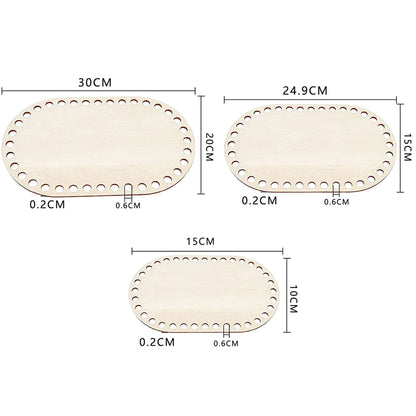 Wooden Oval Bag Base - Sara Crochet