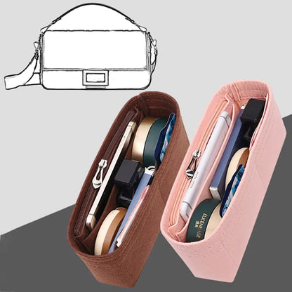 1PC Felt Insert Bag Organizer-Brown