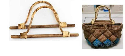 1 Pair Weave D-shaped Bamboo Handle