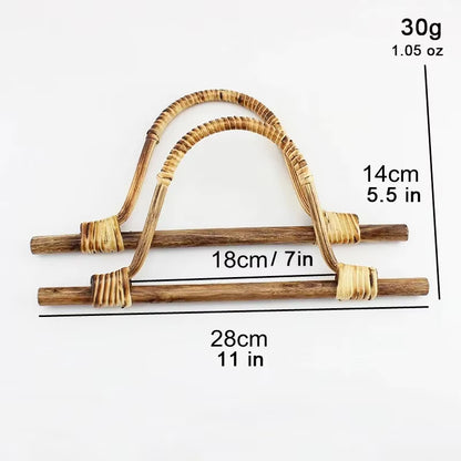 1 Pair Weave D-shaped Bamboo Handle