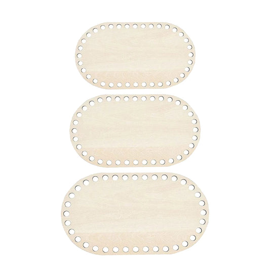 Wooden Oval Bag Base - Sara Crochet