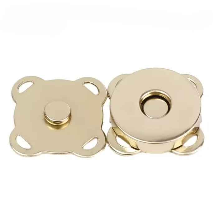 1 Pair Metal Magnetic Snap -Gold- 14mm - Sara Crochet