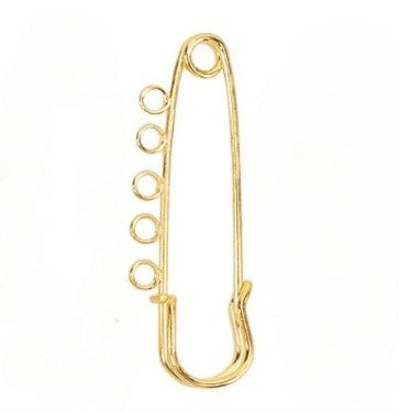 Gold Safety Pin w Loop - 8cm