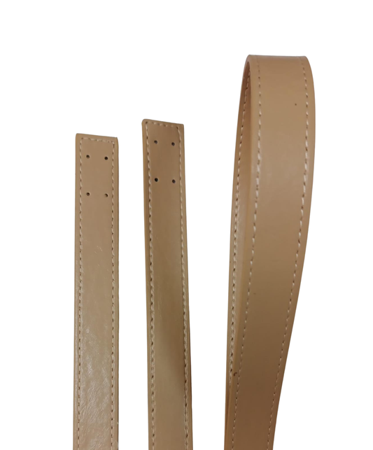Two Leather Handles Cafe au lait-74cm