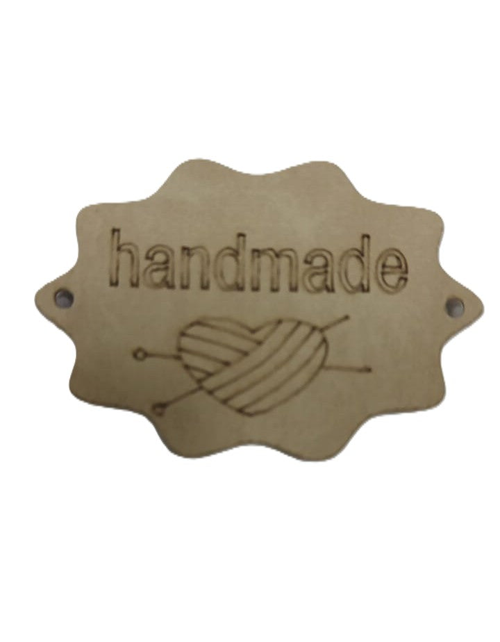 Leather tag handmade - Beige