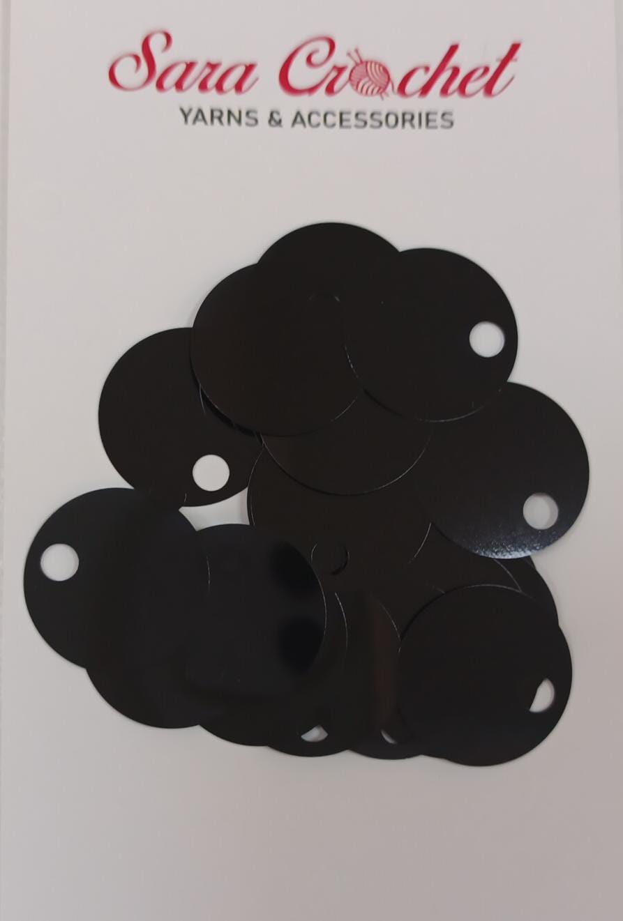 Round Flat Sequin 30mm - Black