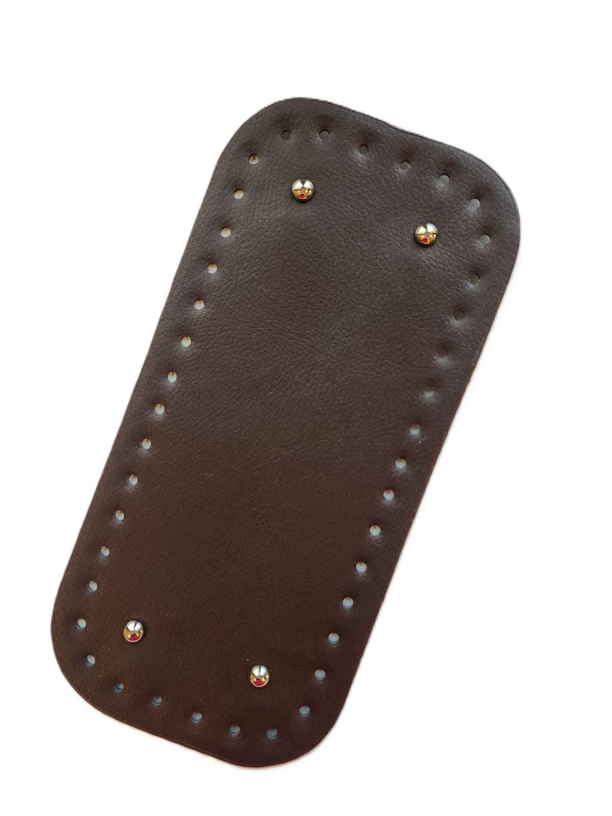 Leather Bag Base-Brown- 25cm x 12cm - Sara Crochet