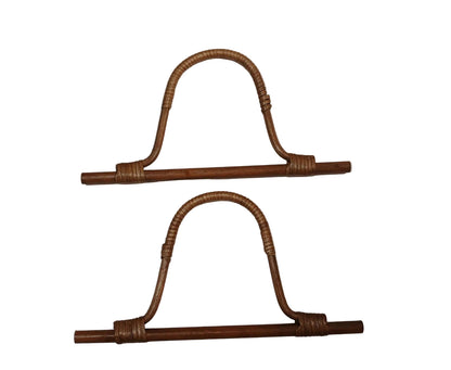 1 Pair Weave D-shaped Bamboo Handle- Brown