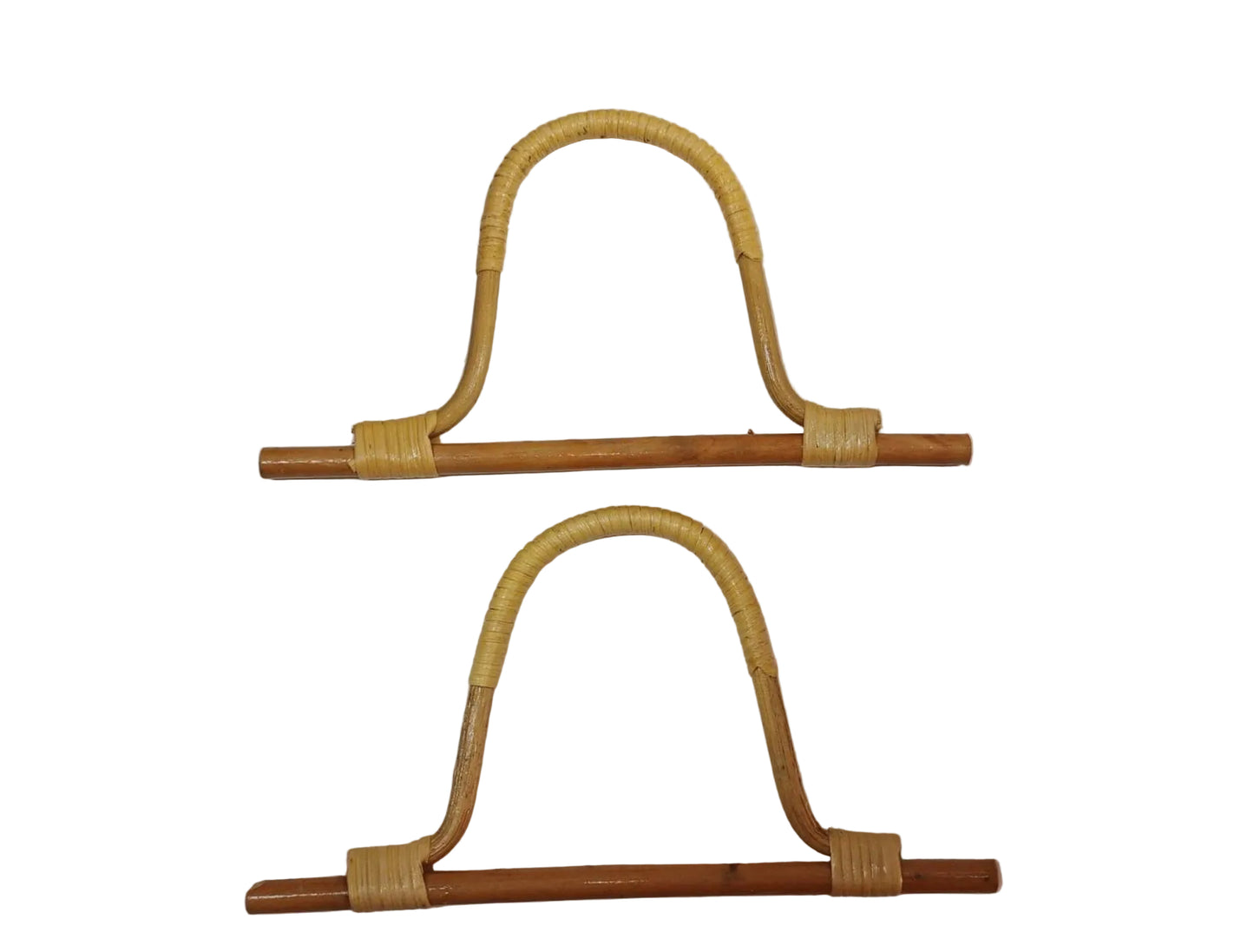 1 Pair Weave D-shaped Bamboo Handle-Natural Honey
