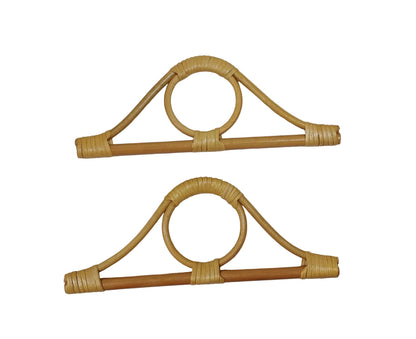 1 Pair D-shaped Bamboo Handle-Honey Natural
