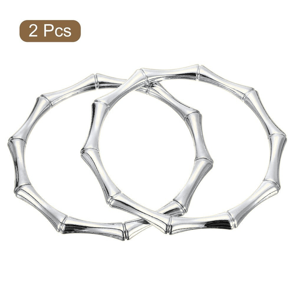 Bamboo Shape Metallic Handle-Silver