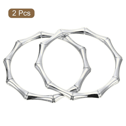 Bamboo Shape Metallic Handle-Silver