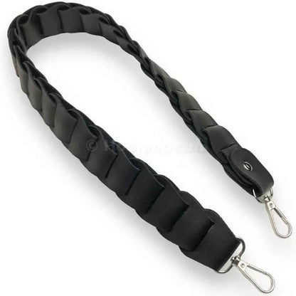 Leather Bag Handle- Black - Sara Crochet