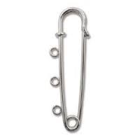 Silver Safety Pin w Loop - 5cm